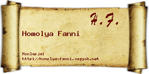 Homolya Fanni névjegykártya